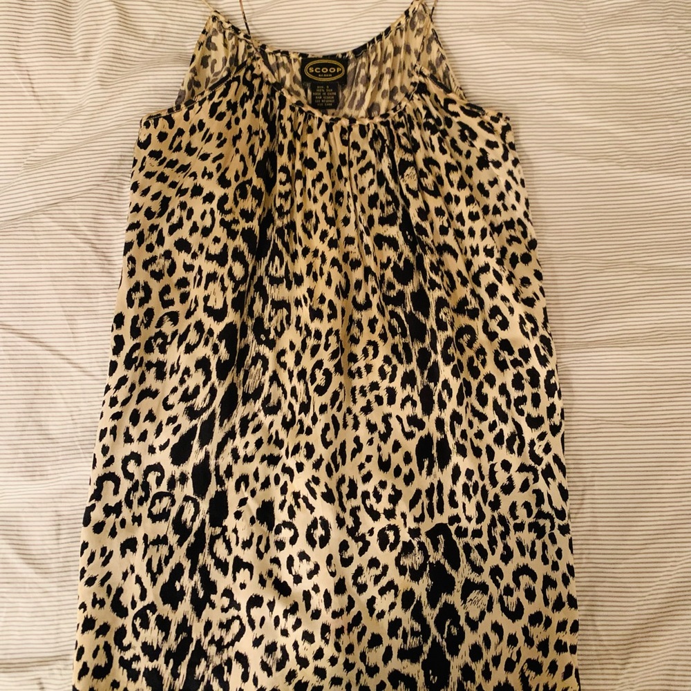 Scoop NYC leopard print strappy silk tank. Hardly worn!